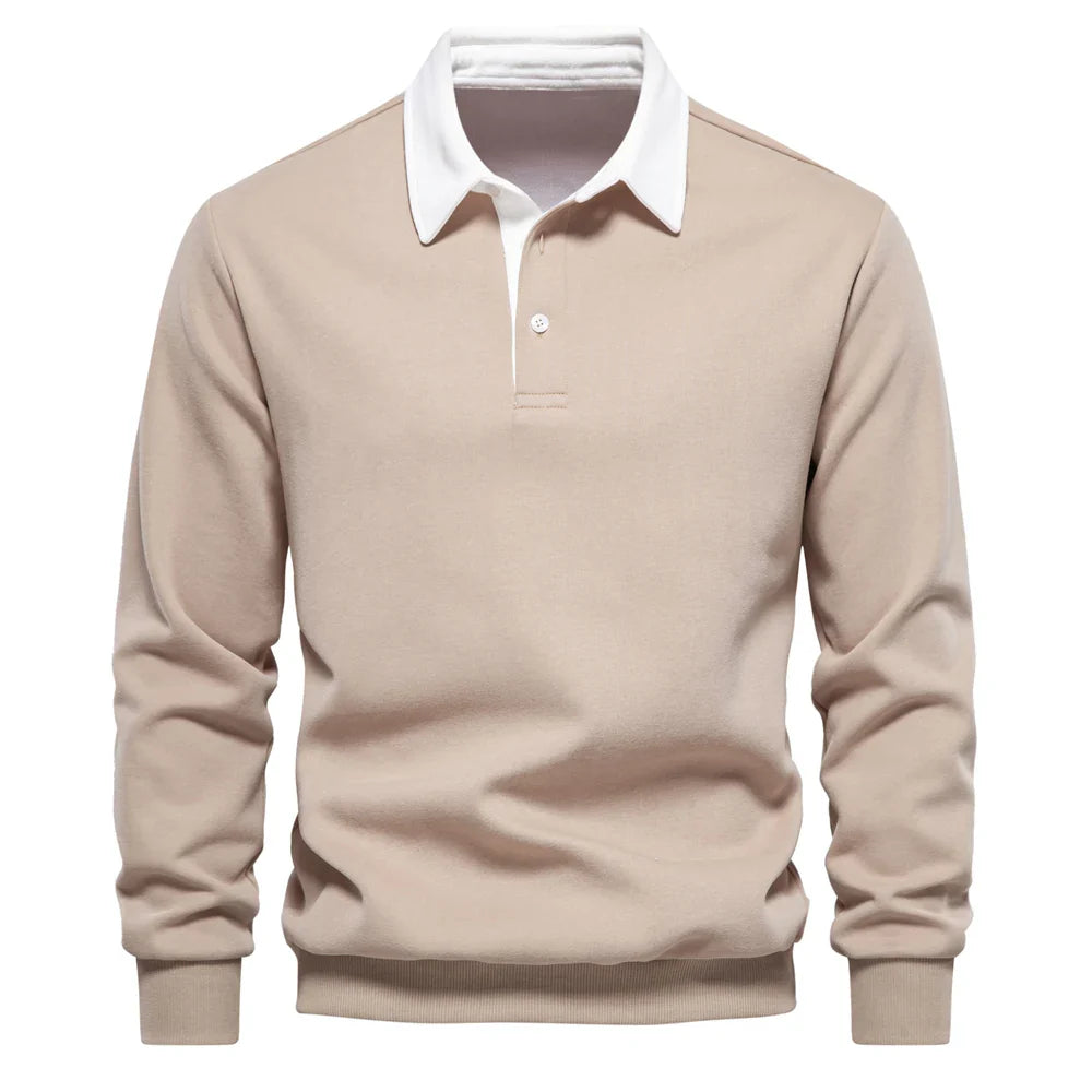 2023 New Autumn Fashion Design Polo Neck Sweatshirts for Men Casual and Social Wear Quality Cotton Mens Sweatshirts