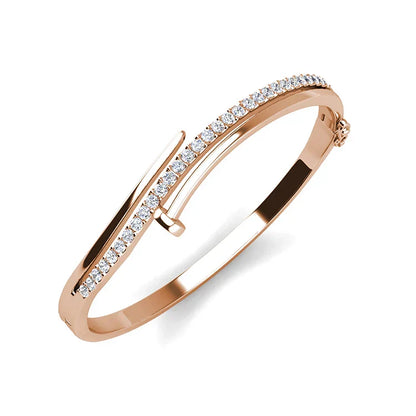 Daisini Nail Shape Bracelet Embellished with Premium Grade Crystal From Swarovski for Women 18k Gold Plated Couple Holiday Gift