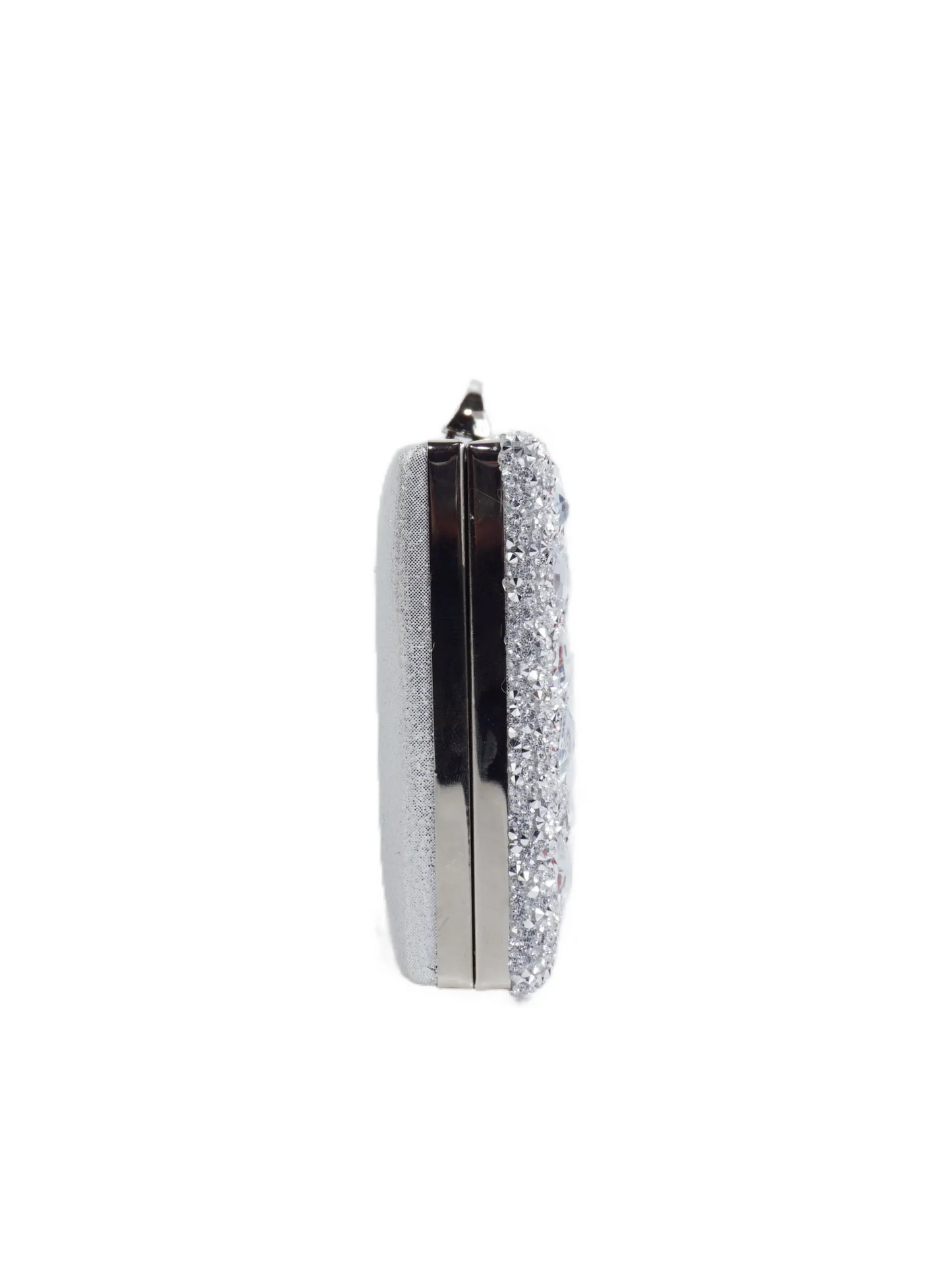 Ladies' high-end sparkling metal box shaped dinner bag, luxurious and fashionable metal strip decoration evening dress bag