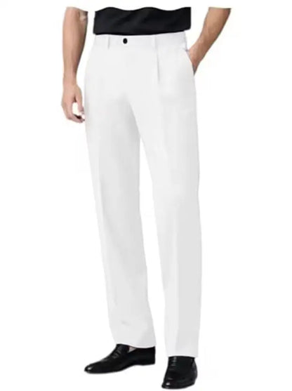 Men's Dress Pants Premium Chinos Business Pleated Wide-Leg Versatile Formal Casual Trousers Daily Office Banquet Wedding Summer