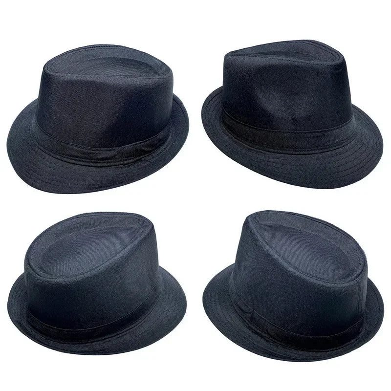 Summer Solid Bright Color Sun Hat British Jazz Hat Top Hat Men's Top Hat Winter Middle-aged and Elderly Jazz Warm Hat Fedora Hat