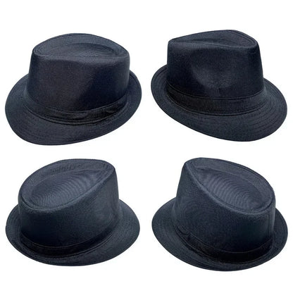 Summer Solid Bright Color Sun Hat British Jazz Hat Top Hat Men's Top Hat Winter Middle-aged and Elderly Jazz Warm Hat Fedora Hat