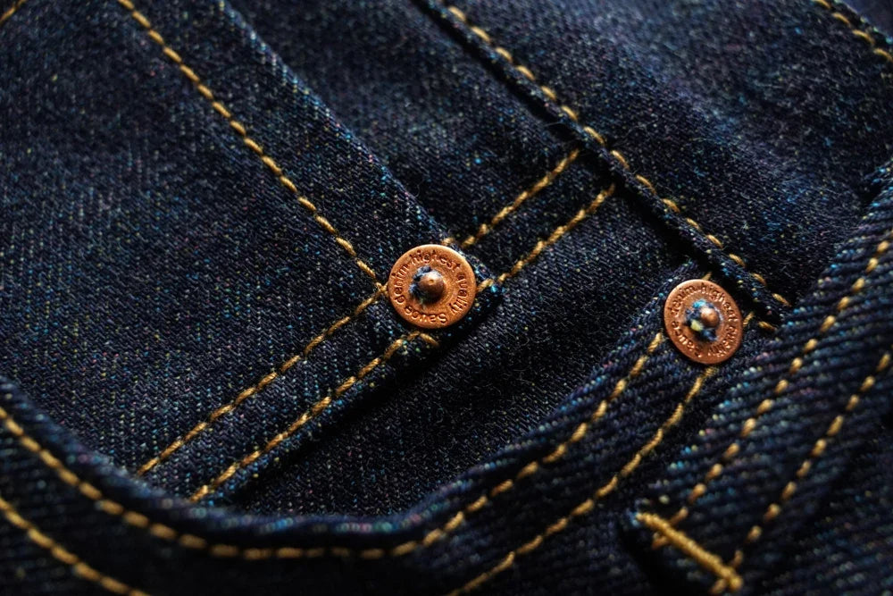 Mens Jeans Rainbow Sanforized Selvedge Denim Jeans Man Python Skin Labels Regular Fit 14 Oz