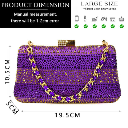 High Heels Shoes for Women Embroidery Rhinestone Italian Design Gold Color Pointed Toe Shoes and Bags Set Fashio