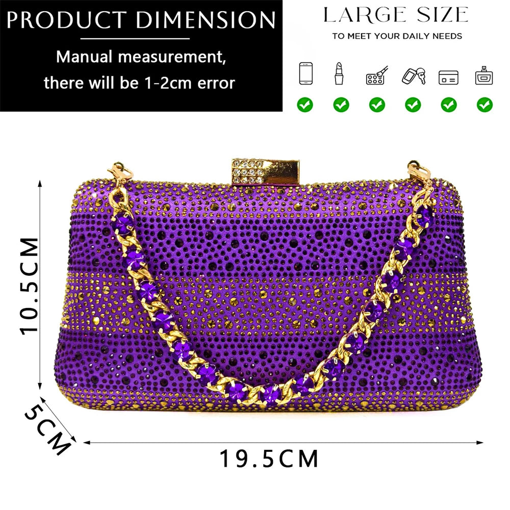2024 Hot Selling INS Pointed-Toe Luxury Style High Heels Sandal With Bag Set in Gold Color For Wedding Party Women