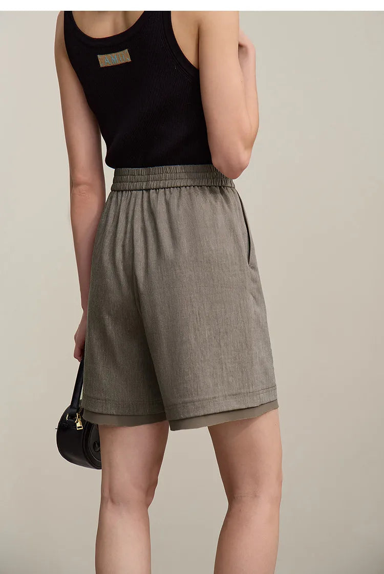 Women's Vest 2026 Summer New Casual Sleeveless Short Jacket Versatile Office Separate Straight Women's Shorts 12622042