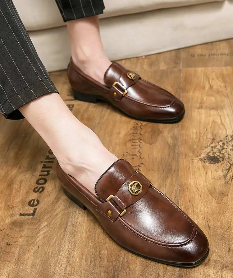 New Black Loafers Men Slip-On Round Toe Fashion Mens Dress Shoes Free Shipping Wedding Shoes for Men Size 38-47