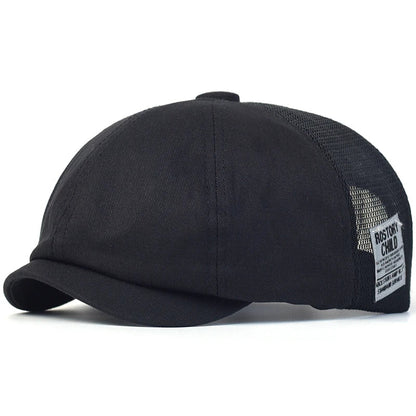 Summer Mesh Newsboy Cap Breathable Cotton Peaky Octagonal Hat Vintage Casual Cap Solid Berets Visor Gatsby Flat Ivy Hat