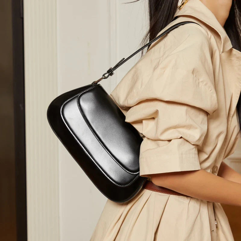 crossbody bags underarm cowhide Genuine leather handbags women vintage shoulder bag female luxury bags womens high quality 2026