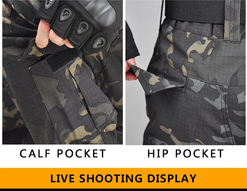 Outdoor Combat Pants +Knee Pads Tactical Cargo Pants Men Trousers Hunting Pants Camping Camo Multicam Workwear Trekking Clothes