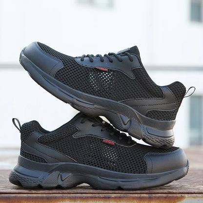 anti puncture men safety shoes summer breathable mesh work shoes industrial plastic toe sneakers construction insulated shoes