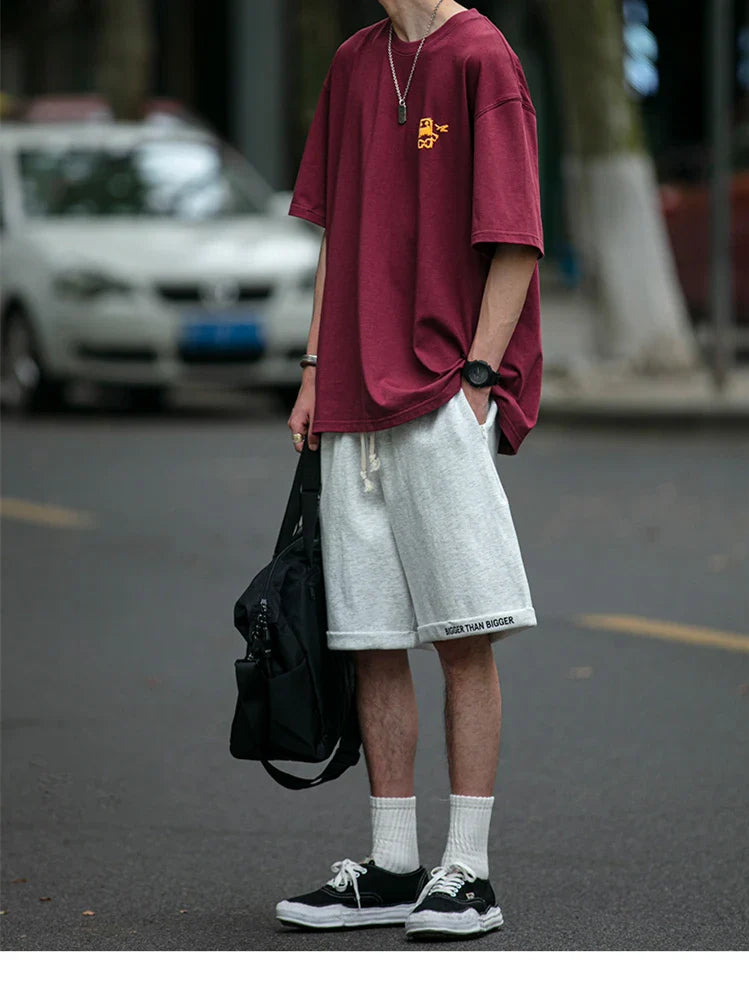Summer Korean Oversize T-Shirt For Men Streetwear Harajuku High Quality Short Sleeve Loose Casual Tops Hip Hop Trendy Tee Male