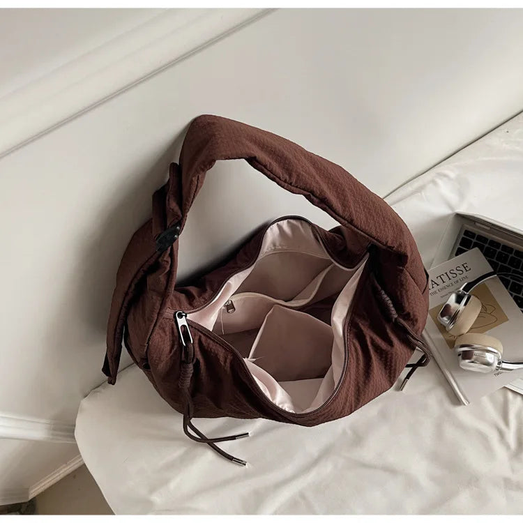 New Comfortable and Versatile Texture Hobo Bags Women Crossbody Bags Large Capacity Lightweight Casual Storage Bags Fashionable