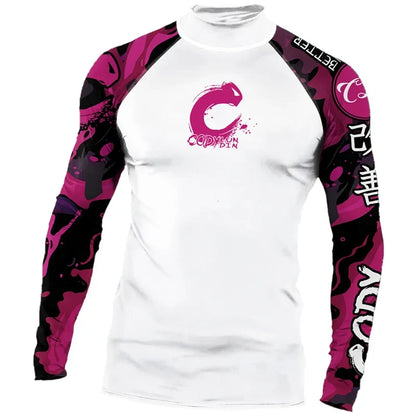 Men's Sports T -shirt Quickly Drying Bodybuilding Fitness Tight Rashguard UV Protection Swimsuit Swimming Shirt Surfing Rash