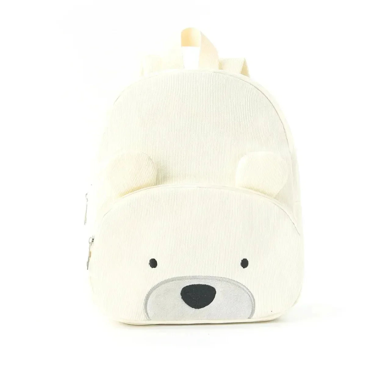 Customized Name Toddler Backpack - Cartoon Bear Corduroy Bag with Large Capacity, Embroidered Name Plush Backpack for Kids