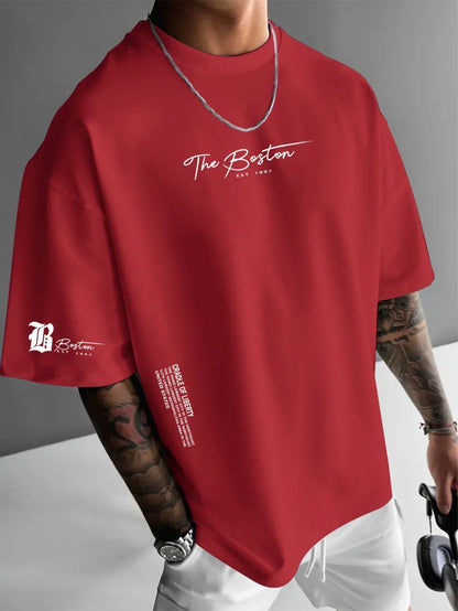 2026 Summer New Men's T-shirt with 3D Letter Pattern Printing Street Casual Fashion Comfortable Soft Breathable