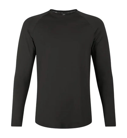 Sports Long-sleeved T-shirt Men Curved Hem Warm Gym Fitness Clothes Quick-drying Breathable Running Training Round Neck Top