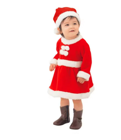 2025 Baby Girl Boy Christmas Costumes Red Santa Claus Suit Festival Halloween Cosplay Sets Christmas Baby Clothes