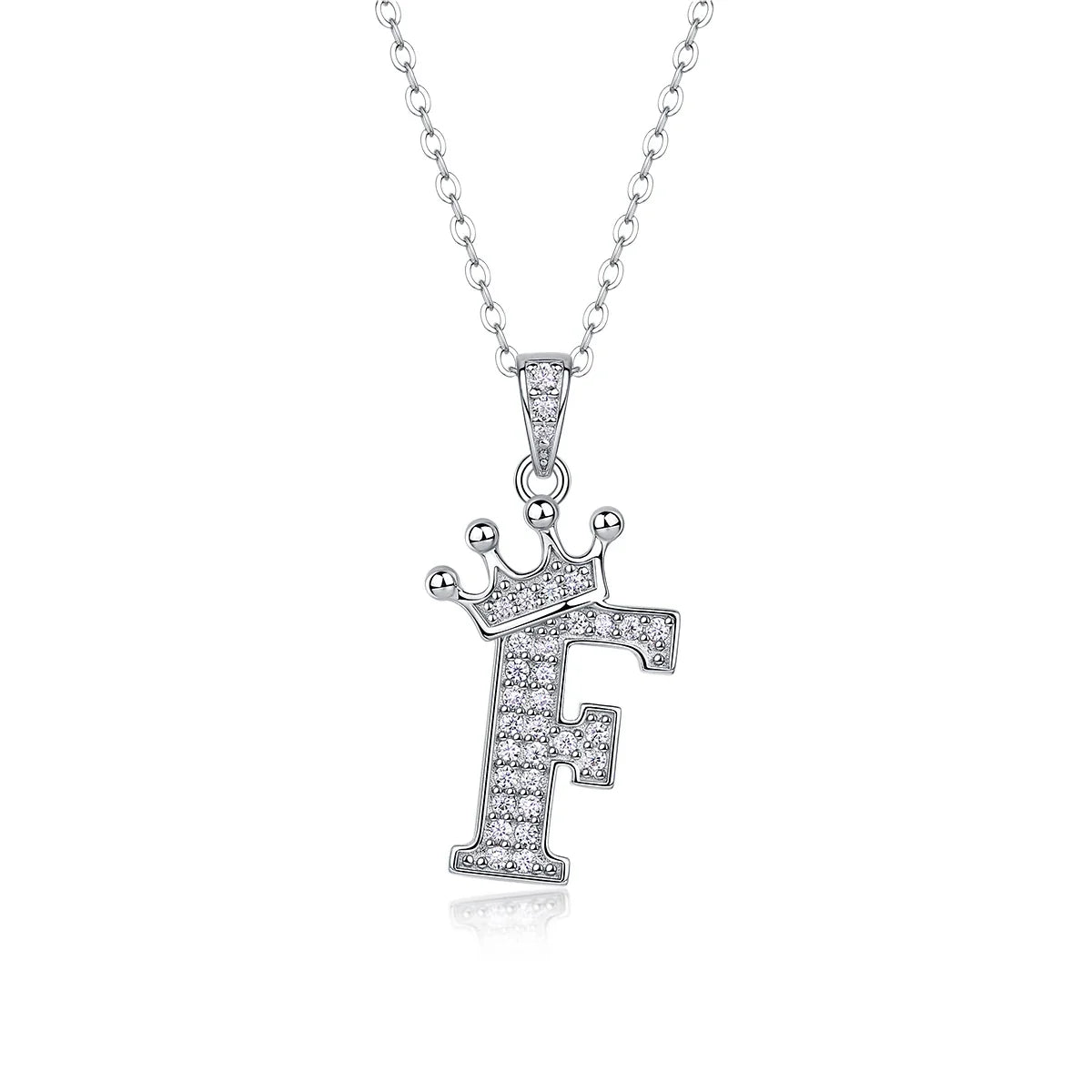 925 Silver Initial Necklace Sparkling Full Moissanite Diamond Pendant Charm Necklaces for Women Letter Name Choker Jewelry Gift