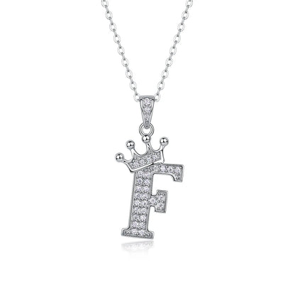 925 Silver Initial Necklace Sparkling Full Moissanite Diamond Pendant Charm Necklaces for Women Letter Name Choker Jewelry Gift