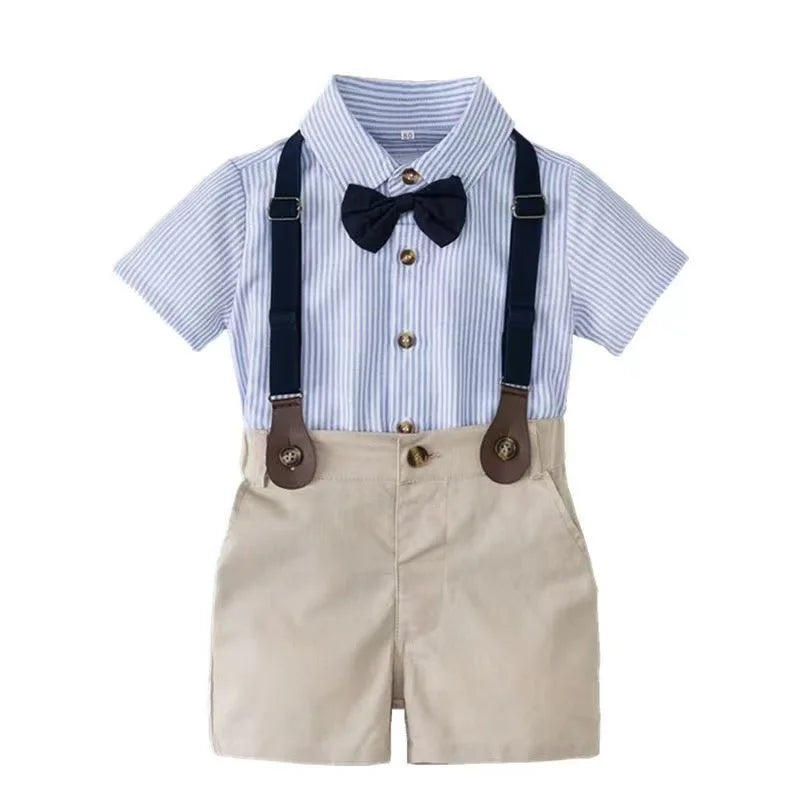 New Summer Baby Boys Clothes Suit Children Short Sleeved Shirt Shorts 2Pcs/Sets Infant Striped Casual Costume Kids Tracksuits