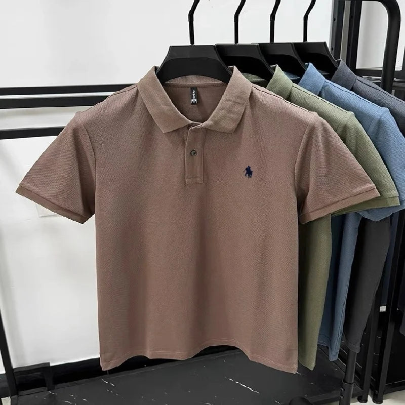 100% pure cotton fashionable personalized men's classic pony embroidered comfortable polo shirt summer new casual short sleeve