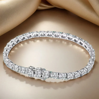 925 Sterling Silver Moissanite Tennis Bracelet D VVS1 with GRA Certificate Exquisite and Luxurious Jewelry Gift