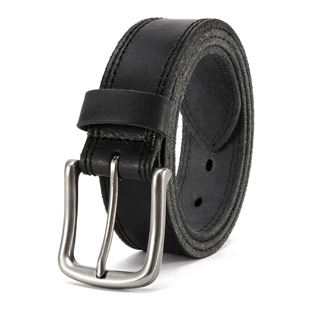 Genuine Leather For Men's High Quality Buckle Jeans Cowskin Casual Belts Business Cowboy Waistband Male Fashion Designer