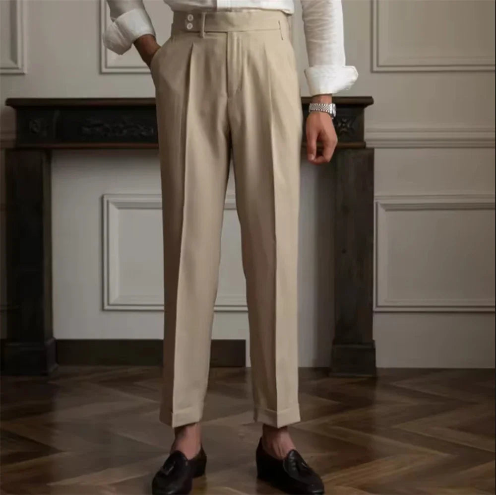 Leisure Men's Pants Suit Slim Fit Trousers Formal Waistline For Wedding Party Business Suit Pants Spring Summer Office