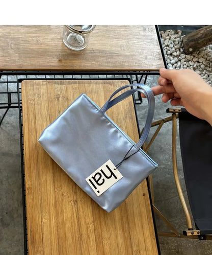 Luxury Premium Designer Elegant Womens Silk Satin Small Tote Solid Color Shoulder Underarm Purse Versatile Fashion Commuting Bag