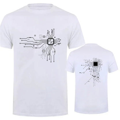 Brand New Men's T-Shirt O-Neck Men T-shirt for Male T Shirts CPU Processor Circuit Diagram Print Man Tops Tees Tshirt Clothing