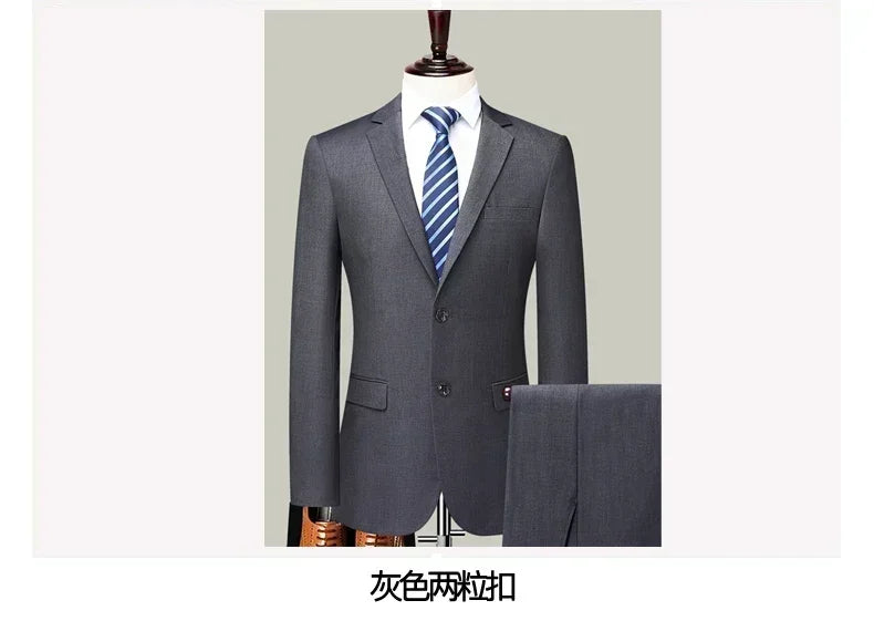 S-8XL Blazer New Men's Fashion Business Solid Color British Style Professional Work Groom Wedding Dress Best Man Blazer Jacket