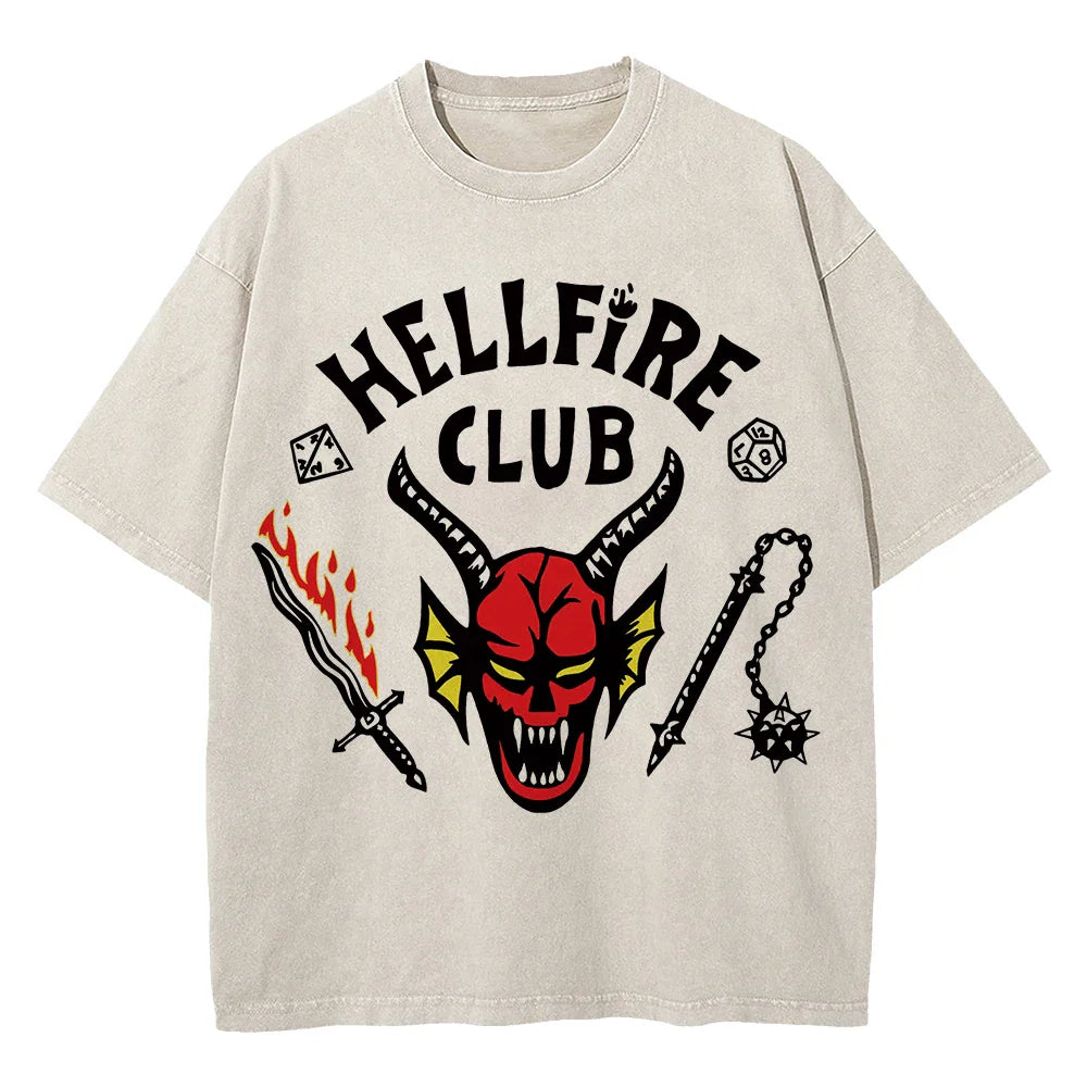 100% Cotton Vintage Washed Club T Shirt Fashion Men/Women Aesthetic Retro Streetwear High Quality Retro Acid Wash Tees Shirts