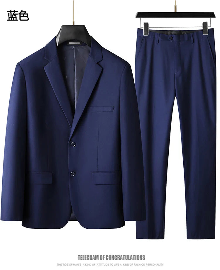 High-End Large Size Men's Three-Piece Suit Set - Business Formal Wedding Dress Coat Vest Trousers Combo for Plus Size Men