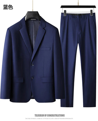 High-End Large Size Men's Three-Piece Suit Set - Business Formal Wedding Dress Coat Vest Trousers Combo for Plus Size Men