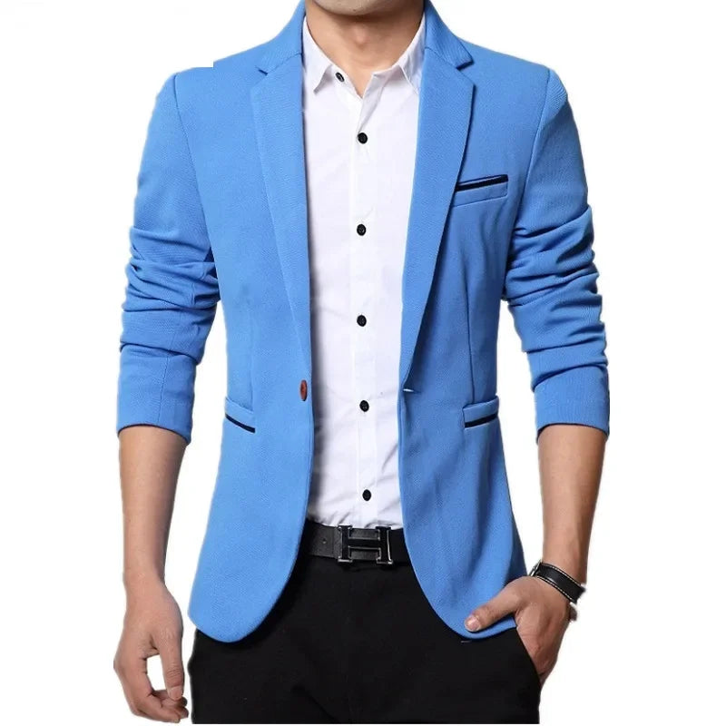 2025 New Fashion Spring  Autumn Casual Men Blazer Cotton Slim England Suit Blaser Masculino Male Jacket Blazer Men Size M-5XL