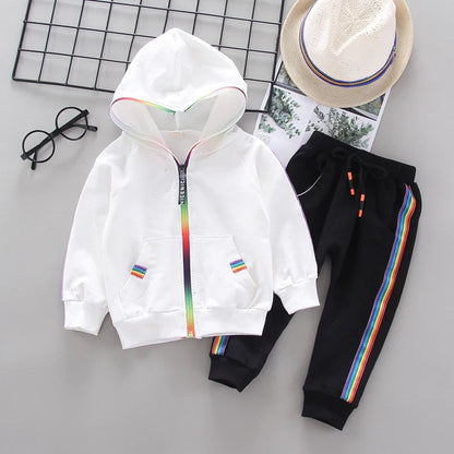 Spring Autumn Baby Girl Clothes Suit Boys Clothing Children Hooded Jacket Pants 2Pcs/Sets Toddler Sports Costume Kids Tracksuits