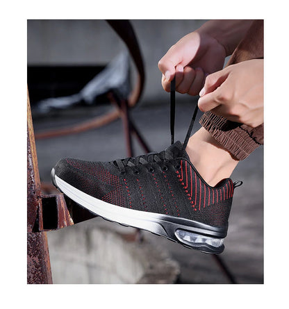Lightweight Safety Shoes Women Men Air Cushion Work Sneakers Steel Toe Shoes Construction Safety Boots Anti-smash Work Shoes
