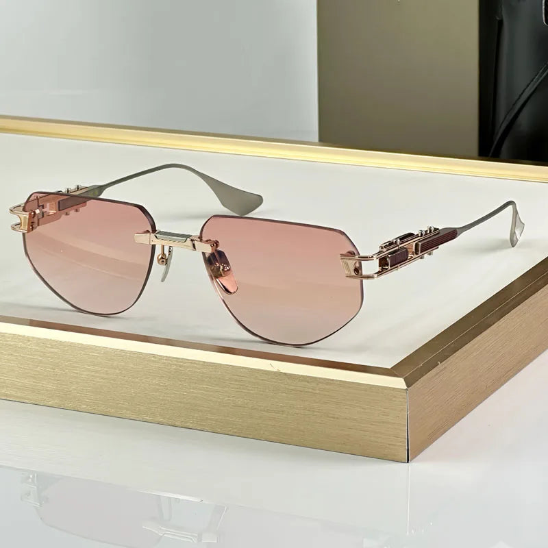 Rimless 164 Grand-imperyn Luxury Sunglasses Irregular Square Alloy High Quality Gradient Classicla Boundless UV400 Outdoor Gafas
