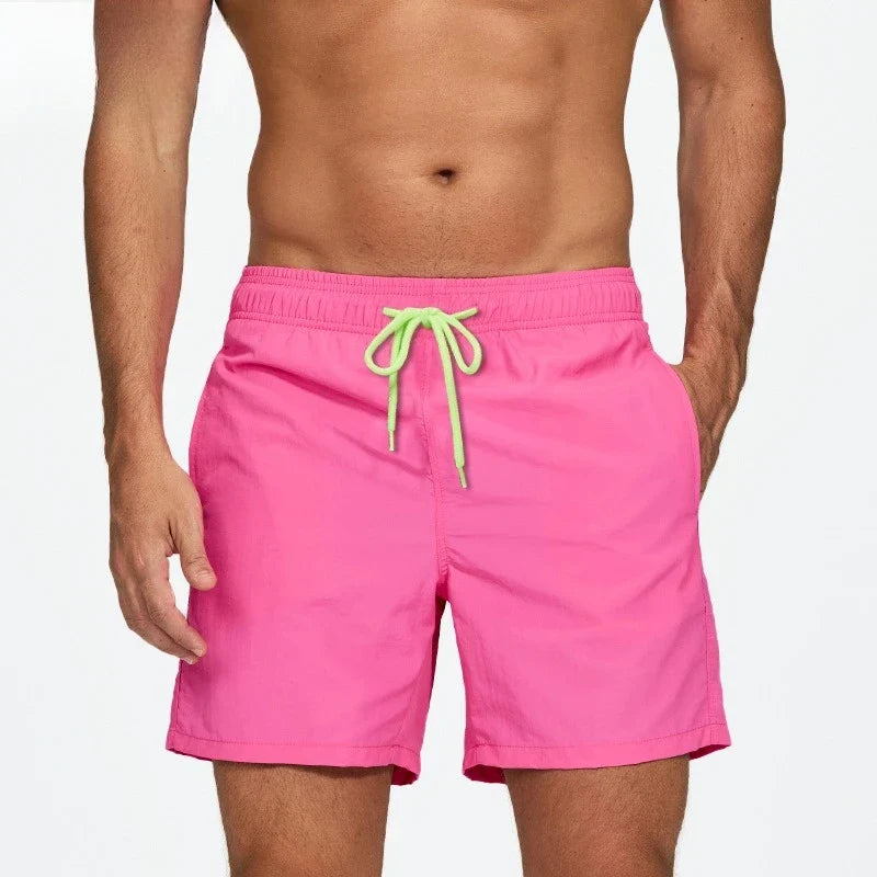 Men's Quick Dry Beach Shorts Summer Breathable Water-Resistant Effect Sports Casual Shorts Male Swimming Surfing Shorts New