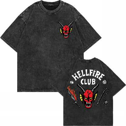 100% Cotton Vintage Washed Club T Shirt Fashion Men/Women Aesthetic Retro Streetwear High Quality Retro Acid Wash Tees Shirts