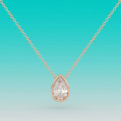 1-4ct Pear Cut Moissanite Necklaces for Women s925 Sterling Silver Chain Bezel Set Solitaire Gemstone Pendant Necklace