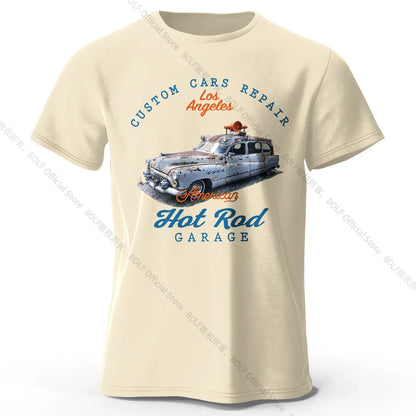 Custom Car Club Patch Printed Unisex Men Women T-Shirt Tees Tops 100% Cotton Embossed Logo Graphic Gearhead Outfit