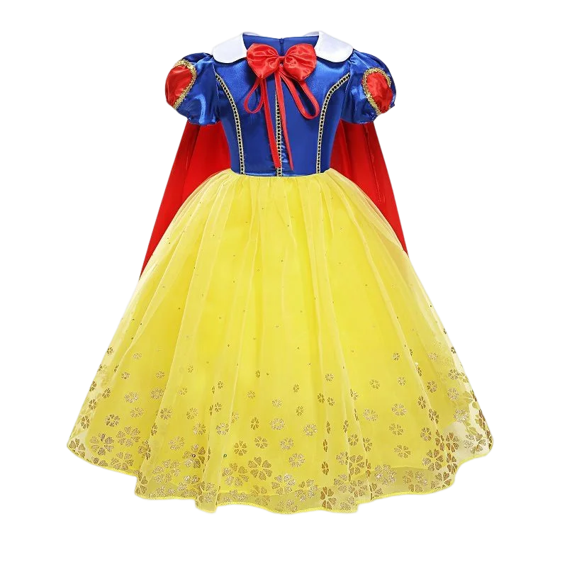 Girls Snow White Princess Dress Mesh Clothes Vestidos Kids Christmas Halloween Carnival Cosplay Costume