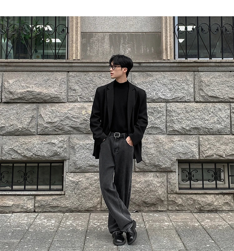 Spring Summer Men Formal Blazers Men Korean Fashion Loose Casual Dress Jacket Men Harajuku Social Suit Jacket Clothing