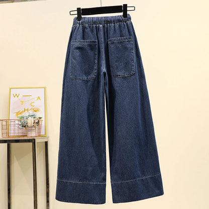 Women's High Waist Wide Leg Jeans Loose Comfortable Retro Sle Casual Versatile Straight Cut Trousers for Autumn Winter