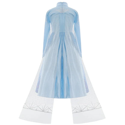2026 Elsa Frozen Princess Costume For Girl Birthday Party Long Sleeve Halloween Cosplay Carnival Clothing Kids Dress For Girls
