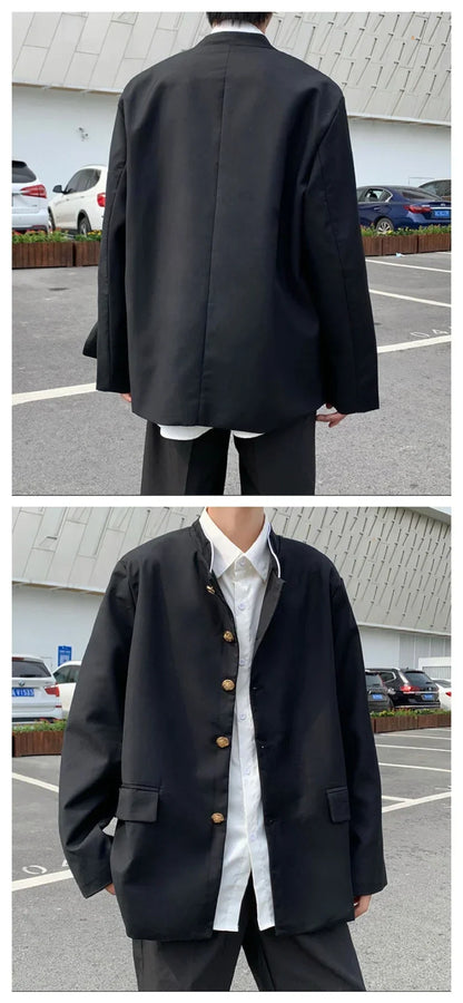 Spring Men's Casual Jacket Small Suit Japanese Style DK Uniform Student Coat Gakuran Youth Fashion Clothing