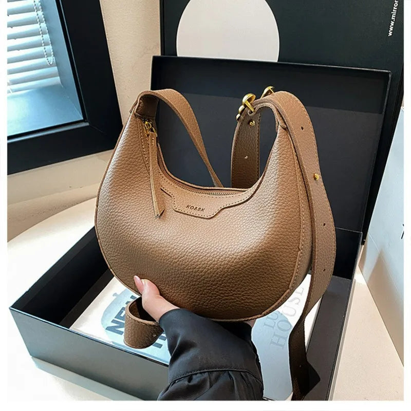 Women Underarm Bag Fashion Hobos Half Moon Saddle Shoulder Bags Luxury Pu Leather Crossbody Bag Phone Purses 2024 Commuting Bags