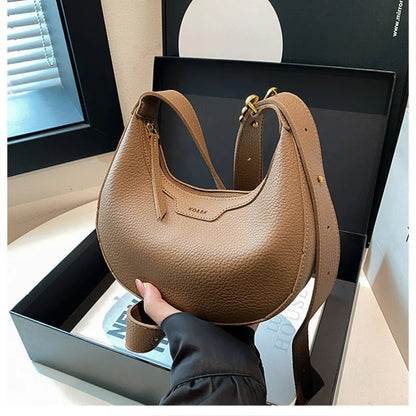 Women Underarm Bag Fashion Hobos Half Moon Saddle Shoulder Bags Luxury Pu Leather Crossbody Bag Phone Purses 2024 Commuting Bags